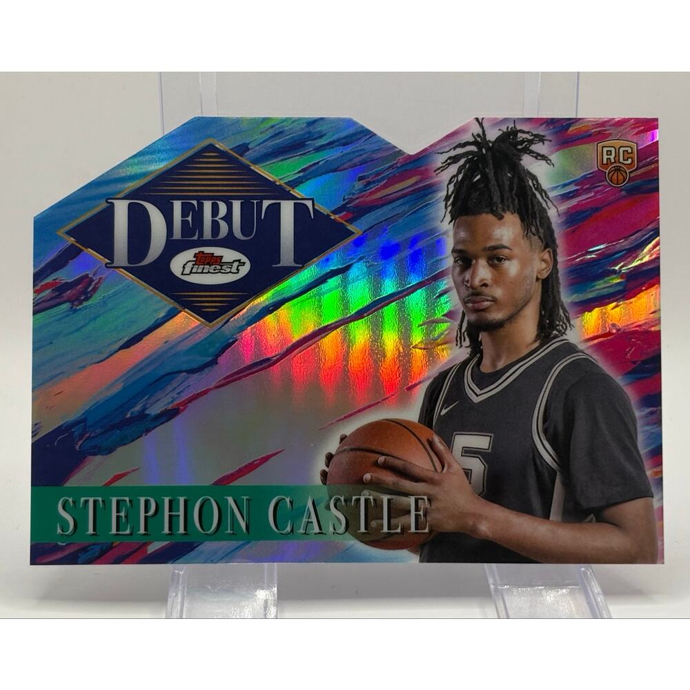 2024-25 Topps Finest Stephon Castle Rookie Debut Silver Refractor Spurs RC